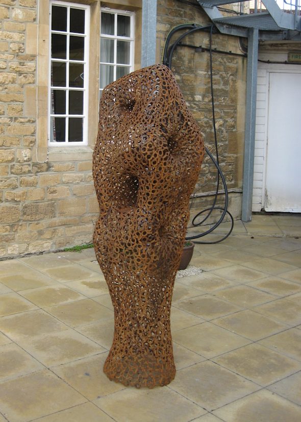 Large abstract figurative metal garden sculpture - Feeling 2009