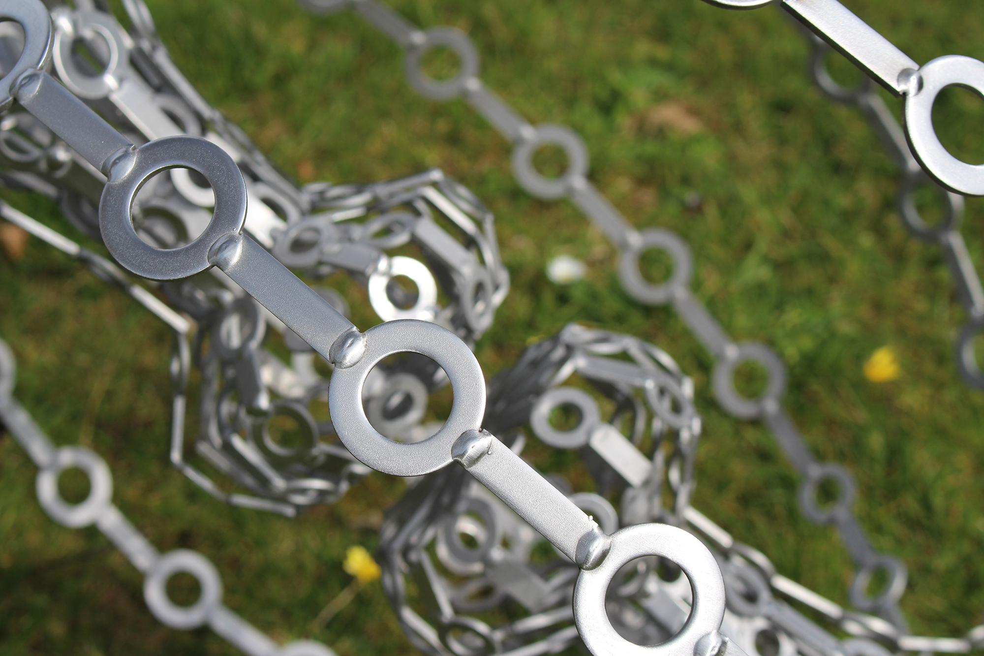Stainless steel metal abstract garden sculpture - Potentials 2016