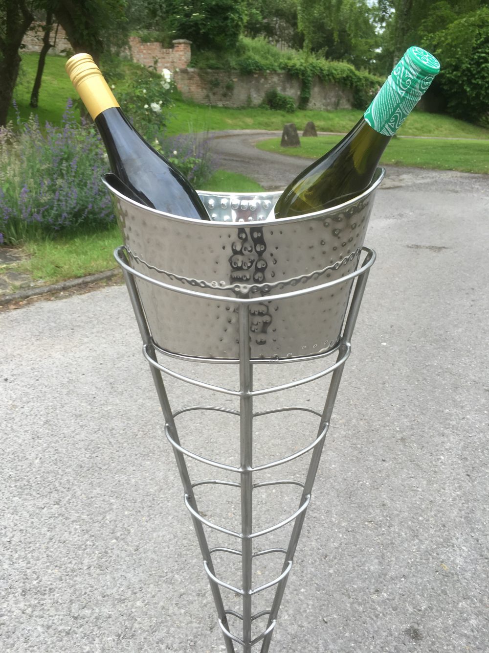 Stainless steel metal champagne bucket and stand - 2016