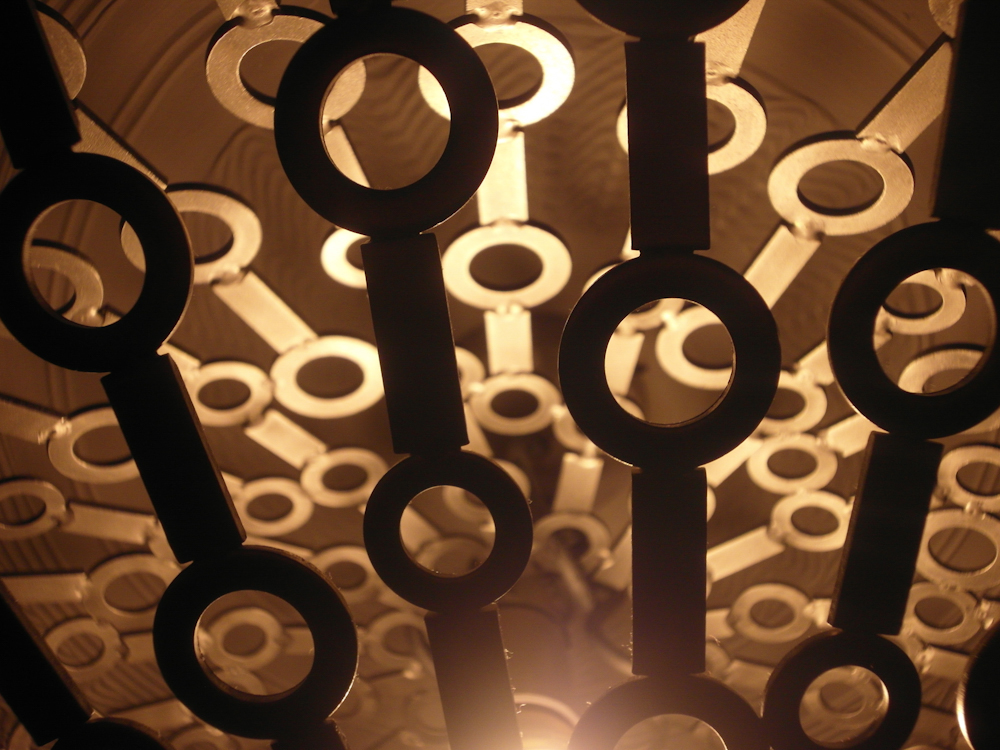 Stainless steel metal pendant light Chandelier hanging sculpture - Sunshine and Lollipops 2012
